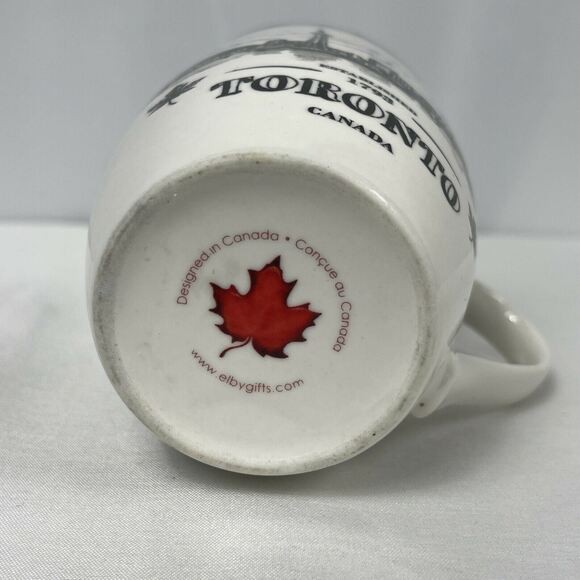 Toronto Canada Coffee Tea Cup Black White Skyline Elby Made In Canada - Picture 3 of 9